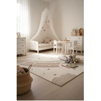 Kids Super Soft Feel Cream Beige Dreamscape 14mm Thick Childrens Rugs