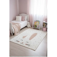 Kids Super Soft Feel Cream Beige Rabbit Dreamscape 14mm Thick Childrens Rugs
