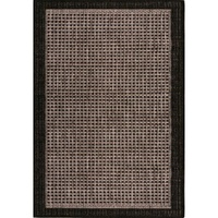 Flatweave Dahab Design Silver Grey Black Rubber Back Floor Rugs