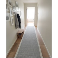 Hall Runner Flatweave 67 or 80cm wide Dahab Silver Grey Cream Rubber Backed By the Meter