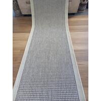 Clearance Hall Runners Flatweave Dahab Silver Grey Cream Rubber Backed End of Roll Edged