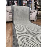 Hall Runner Flatweave 67 or 80cm wide Dahab Cream Silver Rubber Backed By the Meter