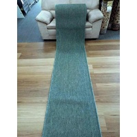 Hall Runner Flatweave 67 or 80cm wide Dahab Plain Design Green Rubber Backed By the Meter
