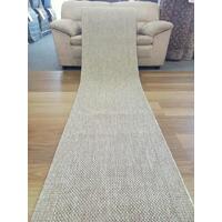 Hall Runner Flatweave 67 or 80cm wide Dahab Plain Design Sand Rubber Backed By the Meter