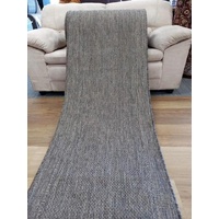 Clearance Hall Runners Flatweave Dahab Plain Design Taupe Linen Rubber Backed