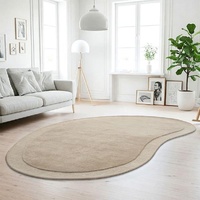 Latte Sculptured Designer Corva Wool Floor Rug 12mm Thick