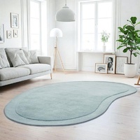 Blue Sculptured Designer Corva Wool Floor Rug 12mm Thick