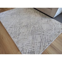 Super Soft Feel Fibers V Lines France Latte 10mm Thick Abstract Floor Area Rugs
