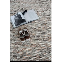 Soft Feel Arlo Ball Pile Rust Multi 20mm Thick Wool n Nylon Floor Area Rugs