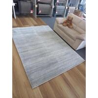 Hand-Loomed New Zealand Wool Luke Grey White 23mm Thick Area Floor Rug