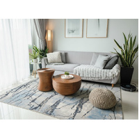 Super Soft Feel Fibers Marble Blue Black Delight 9mm Thick Abstract Floor Area Rugs