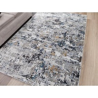 Super Soft Feel Fibers Worn Look Vienna Grey Blue 9mm Thick Abstract Floor Area Rugs